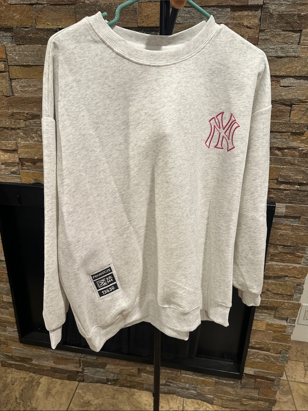 Light Gray Crewneck Sweatshirt with Red Logo size L